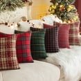 thumbnail image 3 of Funda de almohada de algodón y poliéster con cuadros rojos navideños para sofá de sala de estar, funda de cojín de estilo moderno, 3 of 6