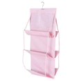 thumbnail image 1 of 6 Pocket Hanging Tote Wallet Bag Organizer Organizer Storage Rack Storage Wardrobe Closet Hanger 1 pcs pink, 1 of 5