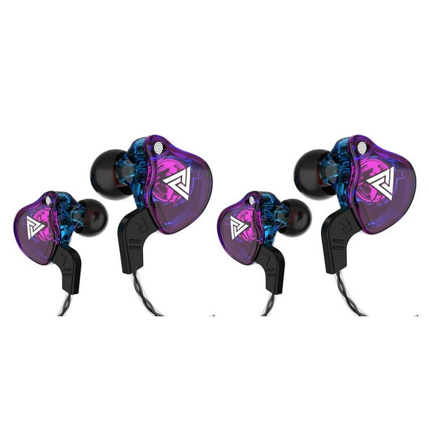 Sidaley Auricular con cable en el oído HiFi Bass Sport Correr Caminar 3.5mm Jack Auriculares Púrpura Violeta 2piezas