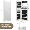 thumbnail image 3 of Gymax LED Mirror Jewelry Armoire with 3 Color Light, White, 3 of 10