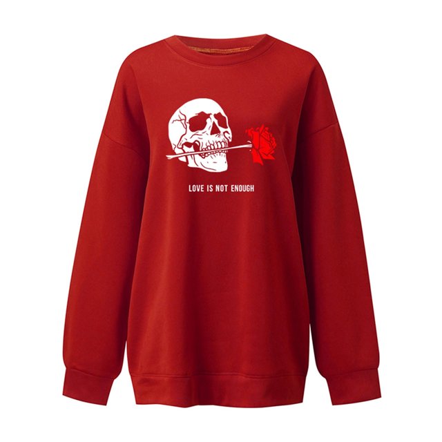 Moda mujer estampado cuello redondo pulóver Tops manga larga cómoda blusa sudadera Fridja fjkfkj6108