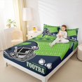 thumbnail image 4 of Manfei Rugby Game Gamer Queen Sheet Sets,Football Sport Lover Flat Sheet,Deepblue Green Queen Fitted Sheet For Teens,Breathable Home Decor,4-Piece, 4 of 7