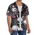 thumbnail image 2 of Saiise Sanrio A Mens Front Pocket Hawaiian Shirts Casual Floral Shirts Short Sleeve Button Down Beach Tropical Shirts, 2 of 6