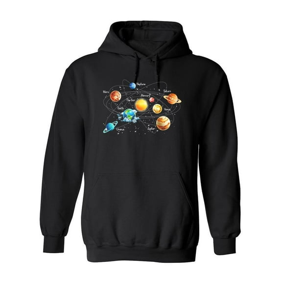 Cool Solar System Design Hoodie Men -Image by Shutterstock, Male XX-Large