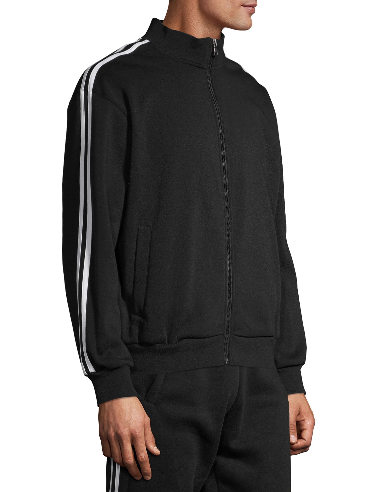 Original Deluxe Men's Active Fleece Track Jacket with Side Stripe, up