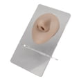 thumbnail image 2 of Modelo de nariz de silicona 3D simulado con soporte de acrílico para practicar piercings, exhibición de joyas, color piel oscura., 2 of 14