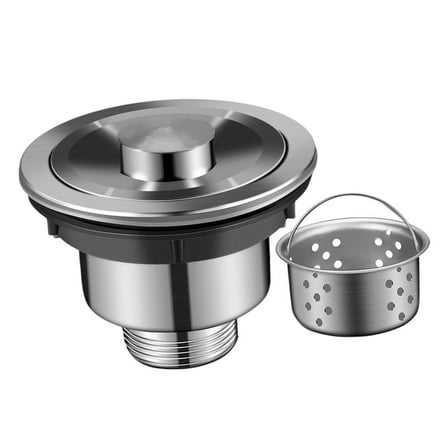 Kitchen Sink Strainer Drain Stopper with Removable Basket for Fast Drainage in Standard 4.33 Inch Sinks