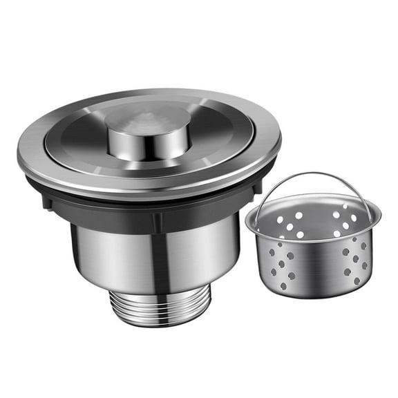 Kitchen Sink Strainer Drain Stopper with Removable Basket for Fast Drainage in Standard 4.33 Inch Sinks