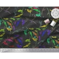 thumbnail image 3 of Soimoi Black Cotton Duck Fabric Leaves Watercolor Print Fabric by the Yard 56 Inch Wide, 3 of 3