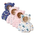 thumbnail image 2 of LYMAYTER Kids Unisex down Cotton Jacket Boys Girls Ears Hooded Printed Coats Toddler Fall Winter Fleece Outwears for 2-7 Years, 2 of 8