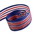 thumbnail image 1 of Papillon Ribbon & Bow R097055-38-NAVY-REDX 1.5 in. 50 Yards Striped Sheer Chiffon Ribbon- Navy & Red, 1 of 1