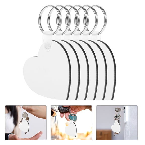 KAKOWELY Heart Keychain White 8pcs