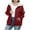 Red, variant on Wdfiry Women Heavy Hoodie Solid Color Sherpa Fleece Lined Zipper Jackets Plus Size Thick Pockets Winter Hooded Sweatshirt Coats