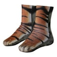thumbnail image 2 of Calcetines unisex de algodón suave con estampado de huellas de animales en 3D. Tigre, 2 of 9