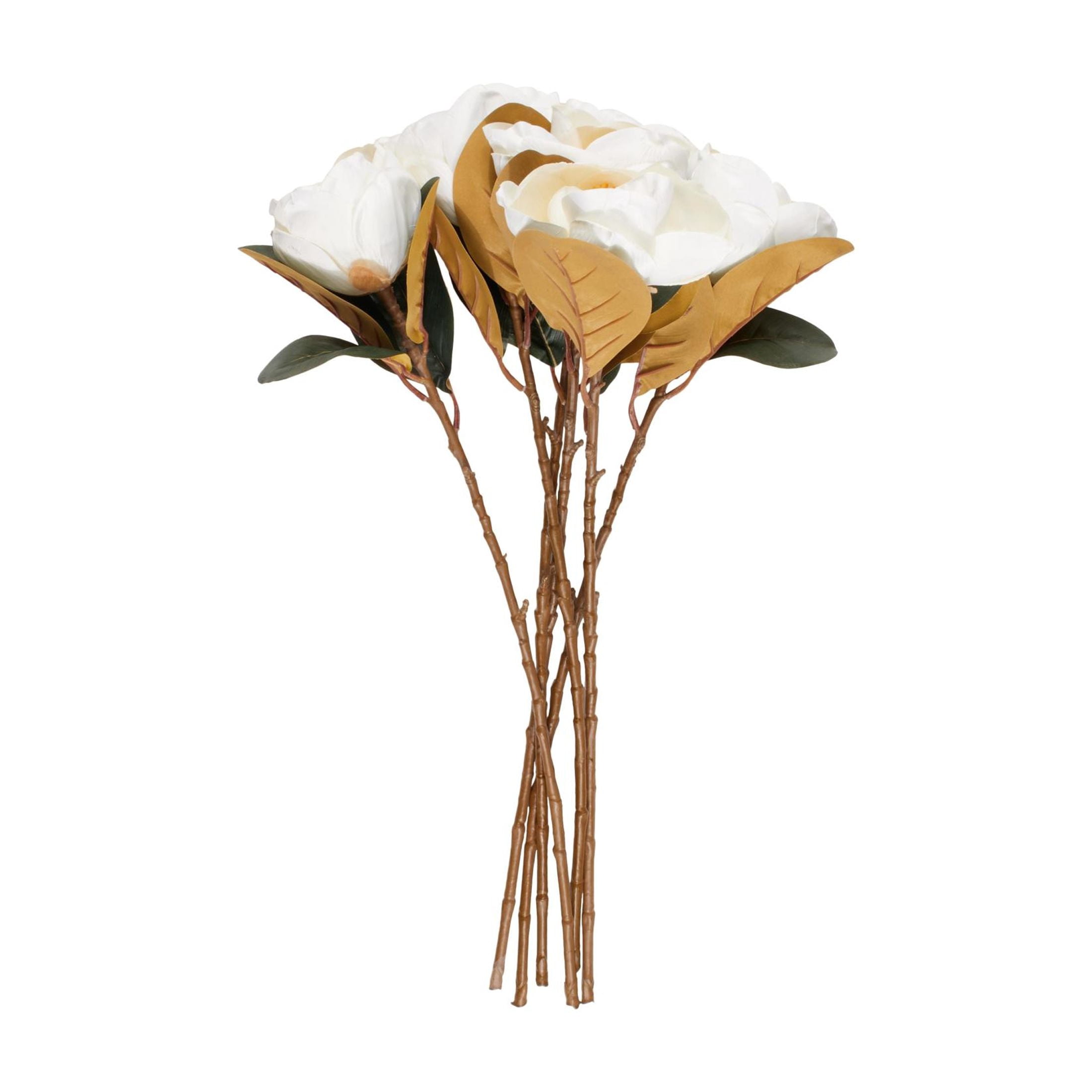 30" Plastic Floral Tall Magnolia Artificial Flower Stem, by DecMode (6 Count)