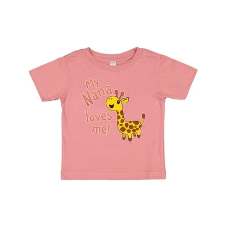 

Inktastic My Nana Loves Me- Cute Giraffe Gift Baby Boy or Baby Girl T-Shirt