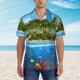 thumbnail image 2 of Fotbe Island And Coral Reef Camisa Hawaiana para Hombre Unisex – Camisa Casual de Verano con Botones de Manga Corta de Algodón y Lino,XX-Large, 2 of 7