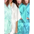 thumbnail image 7 of womens short kimono solid satin lounge robe, bride & bridesmaid robes - lightweight bathrobes, 7 of 7