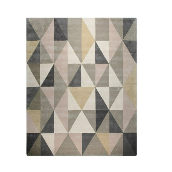EORC Multicolored Hand-Tufted Wool Contemporary Modern Rug, 6' x 9'