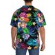 thumbnail image 3 of Fotbe Colorful Flowers Camisa Estampada de Manga Corta para Hombre, Casual de Verano, Estilo Playero, Sin Arrugas-Medium, 3 of 5
