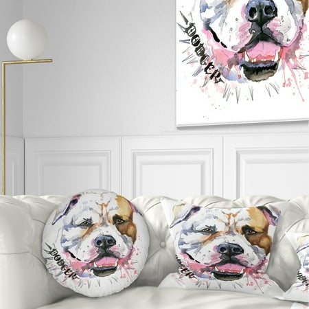 - DESIGN ART Designart 'Cute Dog with Open Mouth' Animal Throw Pillow