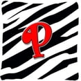 thumbnail image 1 of Carolines Treasures CJ1024-PPW1414 Monogram Initial P Zebra Red Decorative Fabric Pillow, 1 of 4