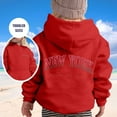 thumbnail image 2 of Curuila Toddler Boys Girls Hoodies Letter Print Long Sleeve Crew Neck Comfortable Soft Pullover With Pocket Autumn Winter Sweatshirt Red Size 2-3 Years, 2 of 4