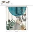 thumbnail image 5 of Mid Century Green Boho Shower Curtain, Abstract Modern Shower Curtains for Bathroom, Plant Botanical Leaf Arch Sun Fabric Liner Waterproof Polyester 12 Pack Hooks 60Wx72L Inches, 5 of 8