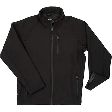 North 15 Men's Softsheell Water Resistant Fleece lined Jacket-Black-2XL