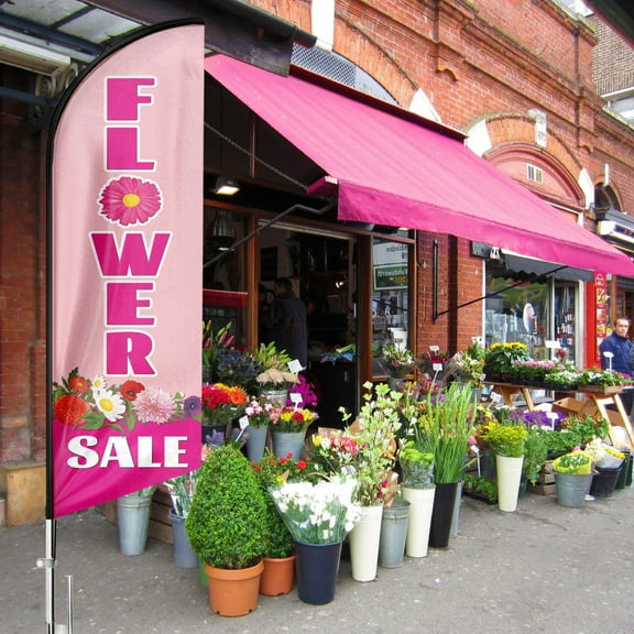 Flower Sale Feather Flag,8FT Flower Sale outdoor advertising flag, Flower Sale Business Flag,Flower Sale Swooper Flag（FLAG ONLY）