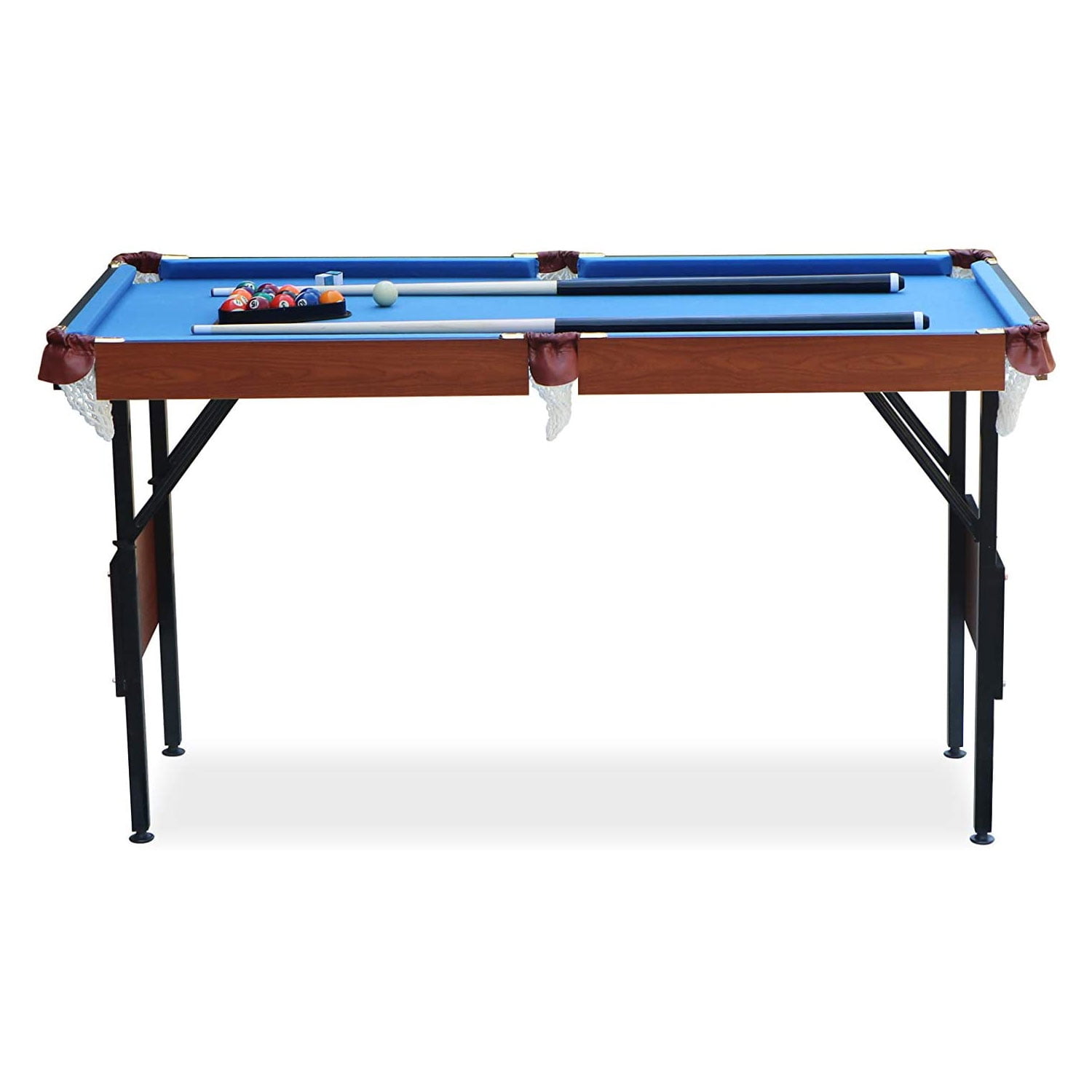 RACK Crux 55" Folding Classic Billiard Pool Table Multi Player Game, Blue