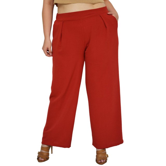 Pantalón pierna amplia Roman Fashion/Tallas Extras, 1982 (Ladrillo) naranja oscuro 42 Roman Fashion P-MIC-1982-LADRILLO-ALL
