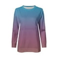 thumbnail image 3 of Womens Fall Clothes, Crewneck Sweatshirts for Women Fashion Loose Fit Ombre Tie Dye Long Sleeve Pullover, 3 of 3