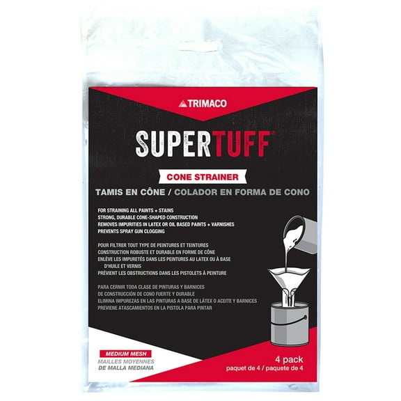 25-Pack of 4 pk Trimaco 11101 SuperTuff Cone Strainer, Medium Mesh, 4-Pack