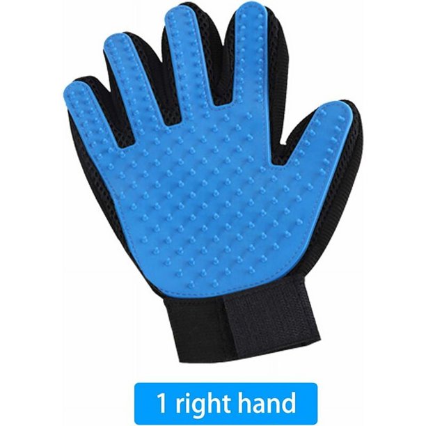 Guante de aseo para mascotas, cepillo para quitar el pelo, guantes de masaje suaves y eficaces para mascotas, cruce izquierdo y derecho para perros, gatos, caballos, pelo largo y corto