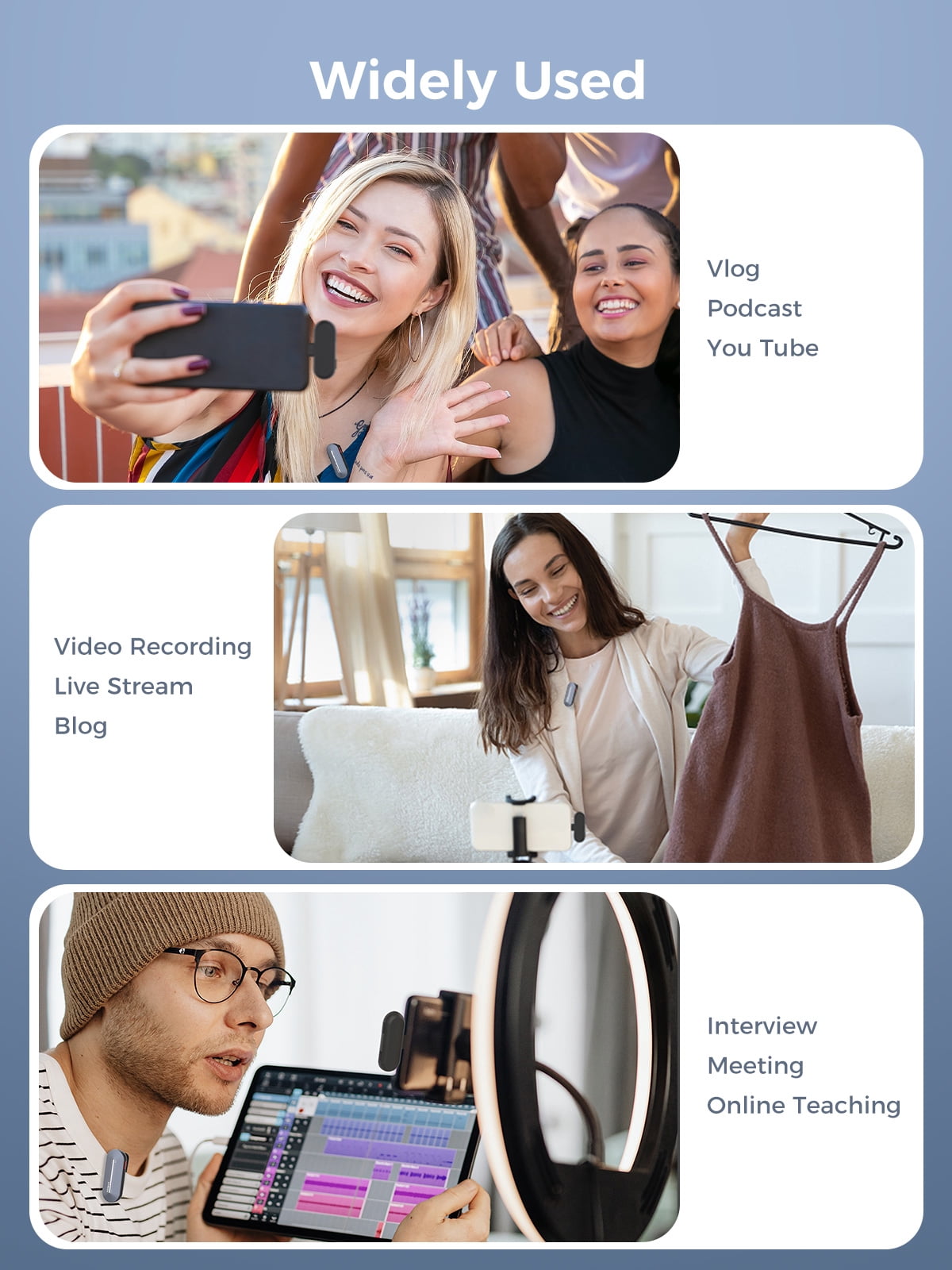 SYNCO  P2ST 2 Mics Wireless Lavalier Microphone, USB-C Wireless Microphones With Charging Case for  iPhone 15, Andriod Phone,Professional Lapel Mics for Tiktok, YouTube, Streaming