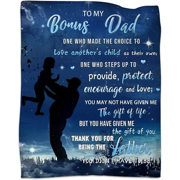 Bonus Dad Blanket Stepped Up Dad Blanket Stepdad Throws Bonus Dad Gifts Valentine's Day Birthday Gifts 50"×60"