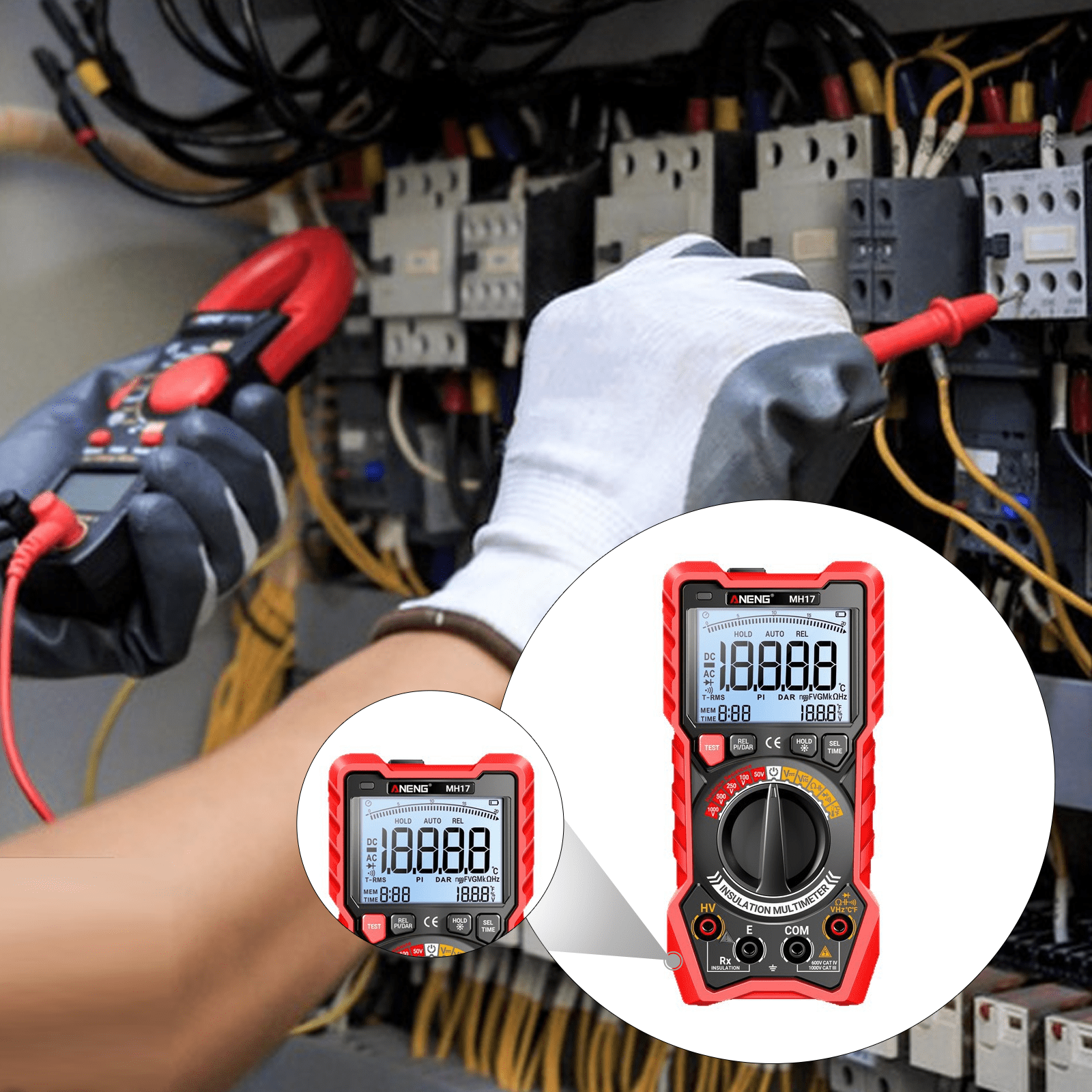 JISADER Insulation Resistance Tester Easy to Use Measurement Tool Digital Multimeter