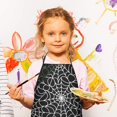 thumbnail image 3 of Halloween Spider Web Pattern Kids Aprons for Girls and Boys,Adjustable Neck Strap Toddler Aprons for Kids Cooking Baking, 3 of 7