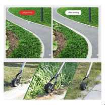 Wheel Rotary Edger, Manual Edger Lawn Tool,Adjustable Length with Sturdy 4-Section Stainless Steel Tool