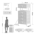 thumbnail image 2 of Mesita de Noche con estación de Carga USB y Enchufe - Buros para recamara - Mesa de Noche con 5 cajones - Mesa Auxiliar con luz led Ajustable., 2 of 7