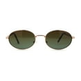 thumbnail image 2 of Oval Round Hipster Retro Metal Rim Luxury Pimp Sunglasses Gold - Brown Green, 2 of 4