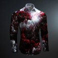 thumbnail image 1 of Camisa abotonada para hombre, traje con solapa para hombre, tops para hombre, estampado de leopardo en HD, negro con nuevo patrón HD, suave y cómodo, 1 of 6