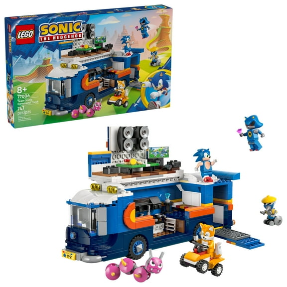LEGO Sonic the Hedgehog Team Sonic Command Truck Building Toy - Pretend Play Vehicle W/5 Figures for Boys & Girls, Ages 8  - Toy Building Blocks for Kids - Gift Idea for Birthdays - 77006
