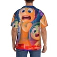 thumbnail image 3 of Lsque inside out 2 print Men's Cuban Collar Short Sleeve Shirt Summer Beachwear Casual Button Down Fashionable Vacation Leisure Shirt-3X-Large, 3 of 7