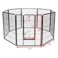 thumbnail image 3 of Demi Bonn 40" Height Dog Playpen Designed for Indoor Use with Door, 8 Metal Panel Heavy Duty Dog Fence for Medium Dogs, Black, 3 of 9