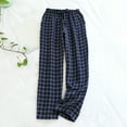 thumbnail image 4 of Dpytoraw Women’s Plaid Relaxed Fit Pants Plus Size Chiffon Casual Trousers For All Seasons Casual Work Pants Women Navy L, 4 of 4