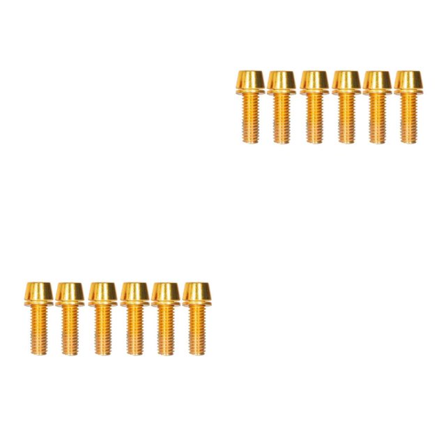 Greeniant Paquete de 6 tornillos para vástago de bicicleta, perno elevador de manillar de acero inoxidable para bicicleta, accesorios de mantenimiento, Oro M6 2piezas Greeniant CBP471067