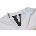 thumbnail image 3 of Camisetas con estampado de letras en V grande para hombres y mujeres Camisetas de manga corta con cuello redondo Camiseta con gráfico vintage de Hip Hop, White-S-White-S brillar Electrónica, 3 of 5
