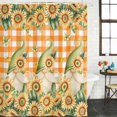 thumbnail image 2 of Sunflower Shower Curtain, Waterproof Shower Curtains for Bathroom, Orange Buffalo Check Gnomes Bee Butterfly Washable Fabric Bathtub Curtain Set Bath Decor with 12 Hooks Extra Long 72"x96", 2 of 8